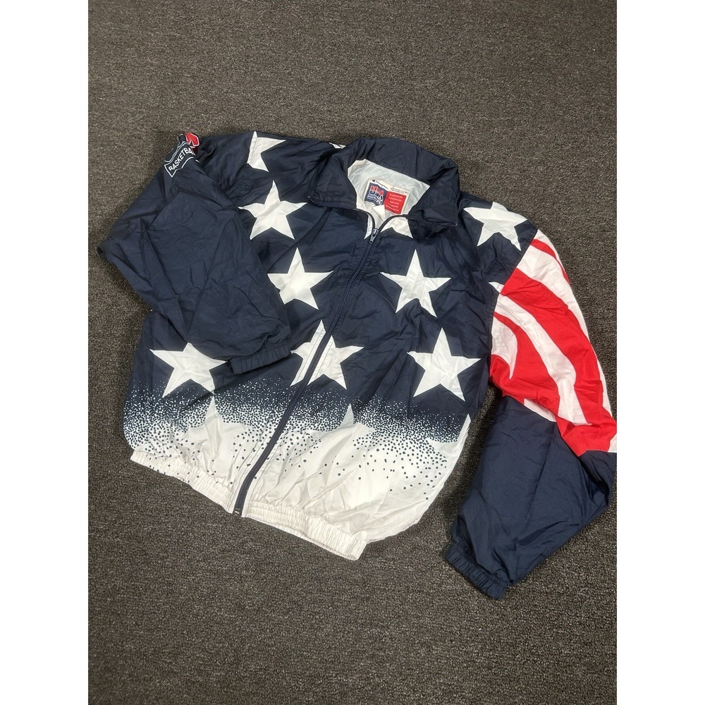 Vintage USA Basketball Jacket Mens Medium Champion Dream Team Flag Jordan 90s